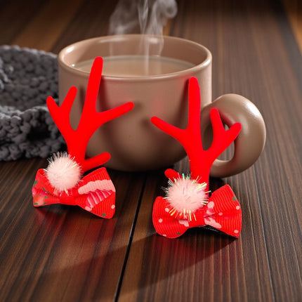 12 Pares de cuernitos de Reno con Pompom $8.9 c/u