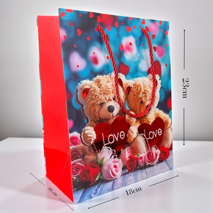 12 Bolsas para Regalo Ositos 3D "Love" $11 c/u