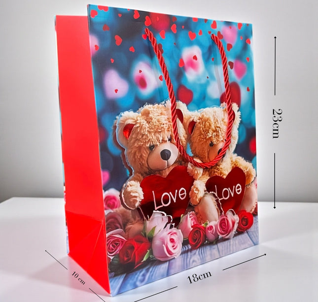 12 Bolsas para Regalo Ositos 3D "Love" $11 c/u