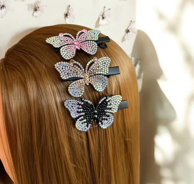 Set 12 Pasadores Mariposa Brillosa $6.58 c/u