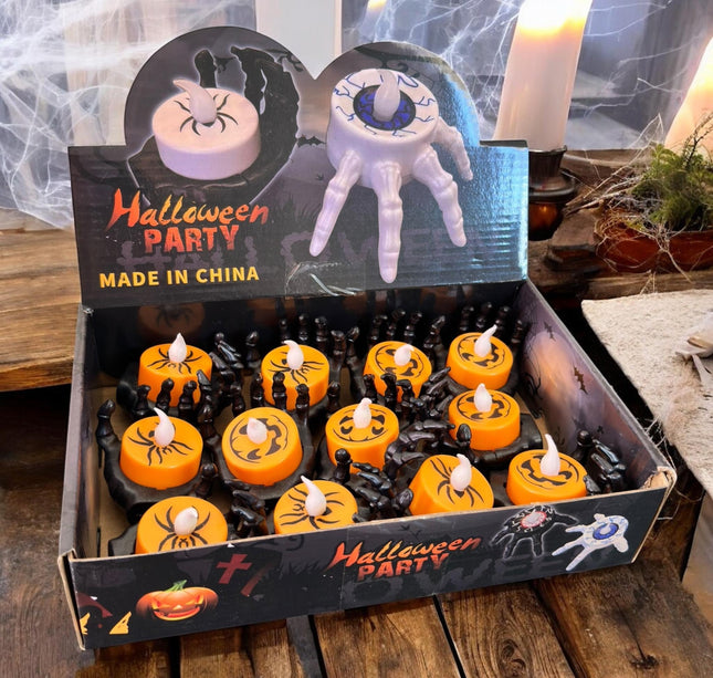 12 Manitas con Velas de Luz Halloween $15 c/u