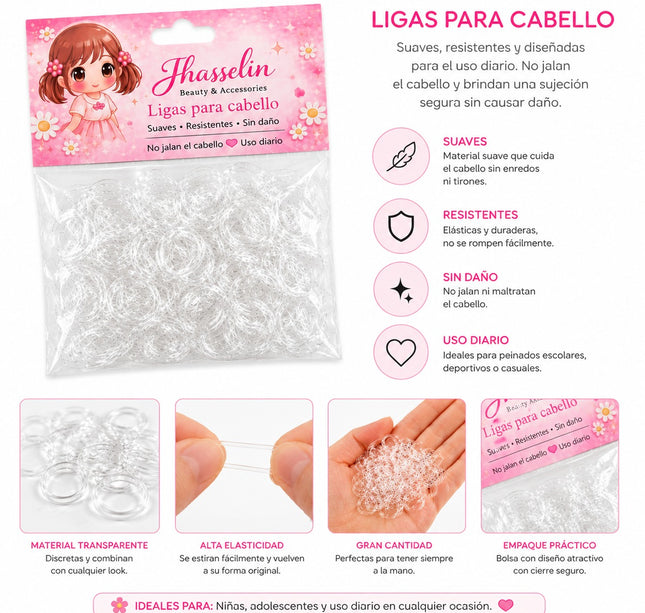 Exclusivo Tienda en linea 💥💎12 Bolsita de Ligas Latex Transparentes Chicas $2.5 c/u