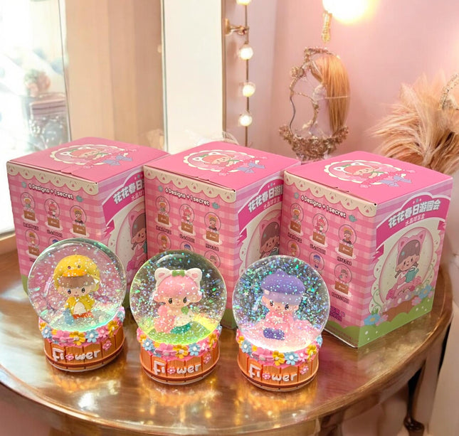 Bola de Cristal Flores con Luz