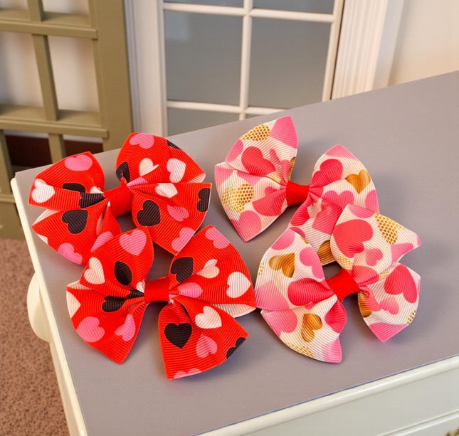 12 Pares de Moñitos "San Valentin" Corazones $5.7 c/u