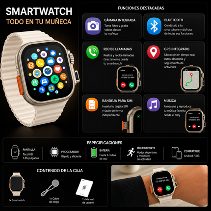 Smarth Watch 4G Con Bluetooth y espacio para SIM