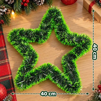 Estrella Navideña de Escarcha Verde 40 cm