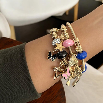 12 Pulseras tipo Pandora con Dijes de figuras $11.58 c/u