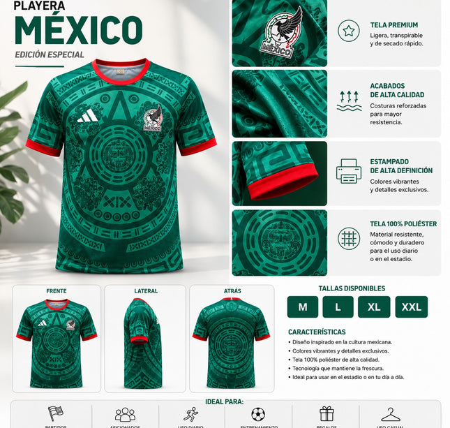3 Playeras de la Selección Mexicana "Mundial" $79 c/u