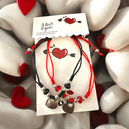 12 Sets Pulseras Dúo Corazón San Valentin $14.9 c/u