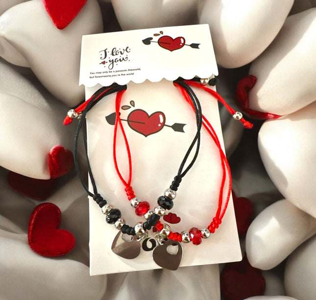 12 Sets Pulseras Dúo Corazón San Valentin $14.9 c/u