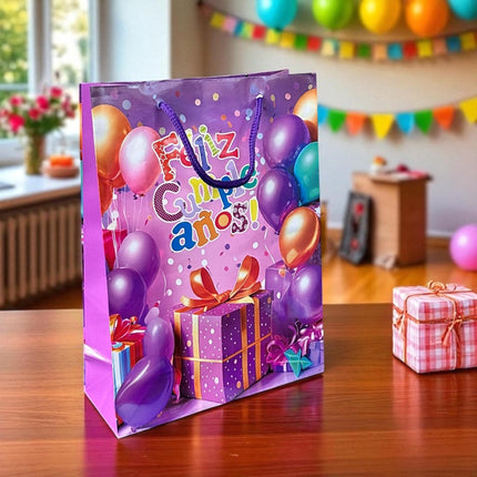 12 Bolsas Para reglo "Feliz Cumpleaños" $6.75 c/u