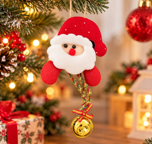Exclusivo Tienda en linea 💥💎 5 Colgante Navideño de Santa Claus con Cascabel Dorado $13 c/u