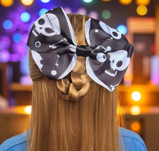 12 Moños Halloween Grandes Estampados $10 c/u