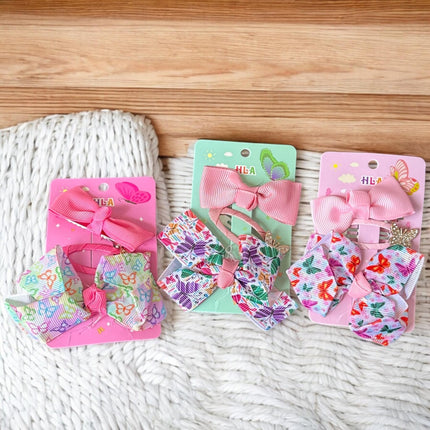 12 Sets de Pasadores con Moños Mariposas $5.9 c/u