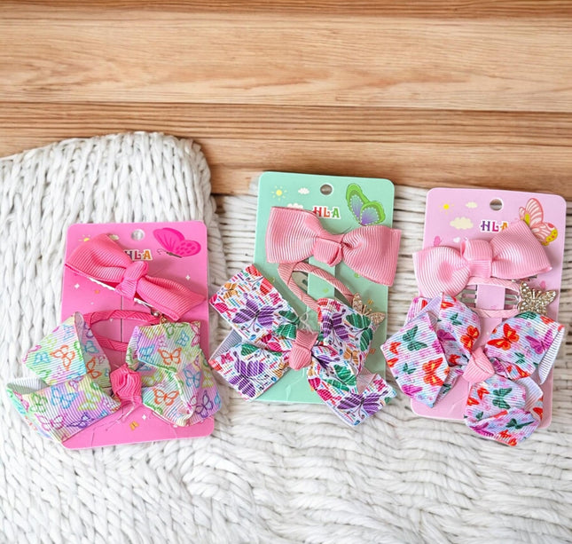 12 Sets de Pasadores con Moños Mariposas $5.9 c/u