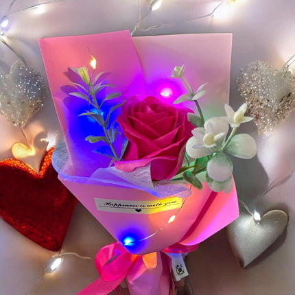 3 Rosa con Luz con Cajita de Regalo San Valentin $69 c/u