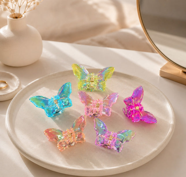 12 Pinzas Mariposas Cristalinas Hermosas $5.1 c/u