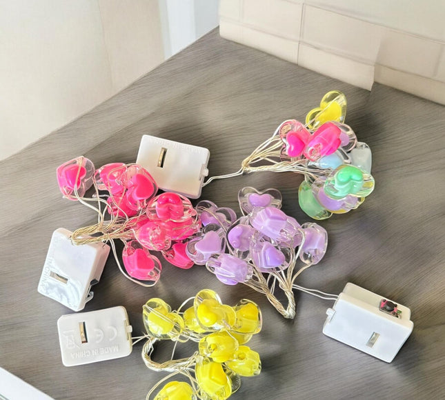 6 Mini serie de Luces corazon 1m $18 c/u