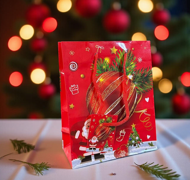 12 Bolsas Regalo Navidad 15X12X6 cm $3.45 c/u