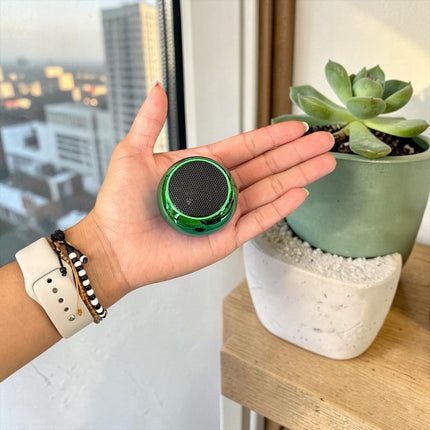 Bocina pequeña circular portátil inalámbrica Bluetooth Colores Metalicos