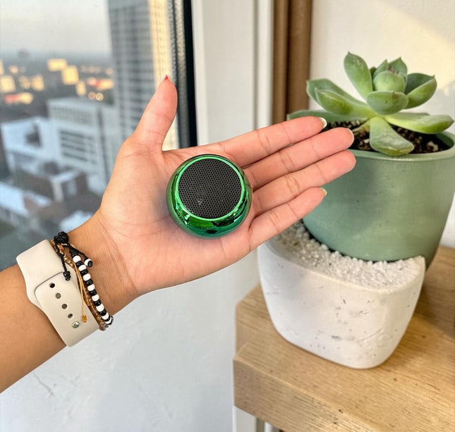 Bocina pequeña circular portátil inalámbrica Bluetooth Colores Metalicos