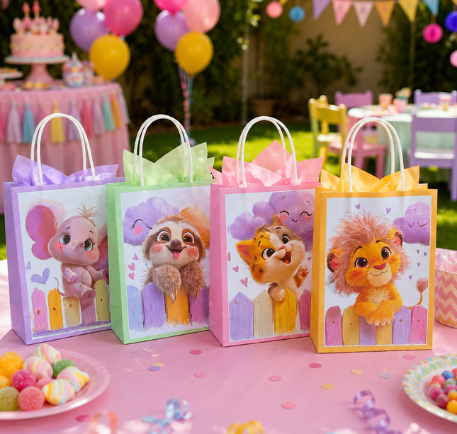 12 Bolsas Mascotas Papel Chicas para Regalo $5.15 c/u