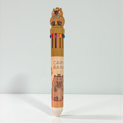 36 Lapiceros Capibaras Multitintas con 10 colores $10.9 c/u
