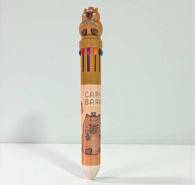 36 Lapiceros Capibaras Multitintas con 10 colores $10.9 c/u