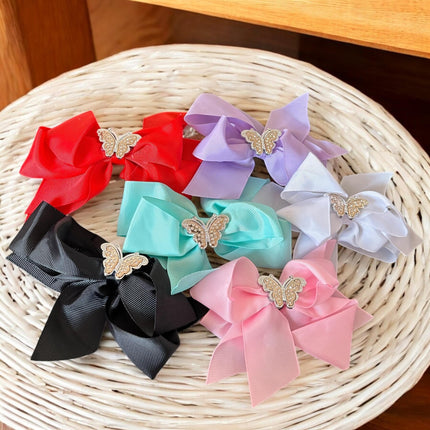 12 Moños Dobles Hermosos con Mariposa de Pedreria $5.9 c/u