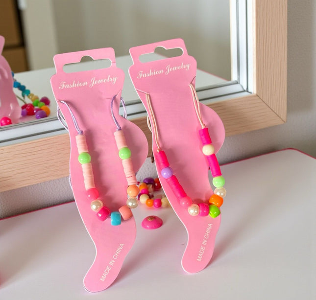 12 Pulseras Para Pies Colores Moda $6.50 c/u