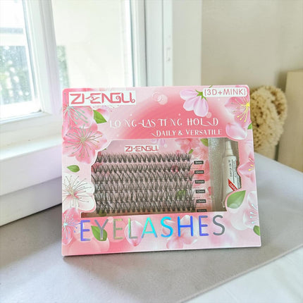 3 Sets de Pestañas Postizas Individuales con Pegamento $50 c/u