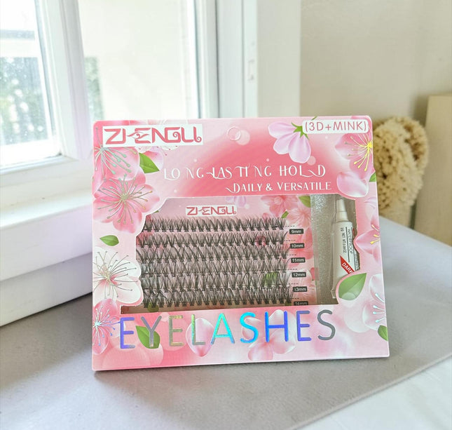 3 Sets de Pestañas Postizas Individuales con Pegamento $50 c/u