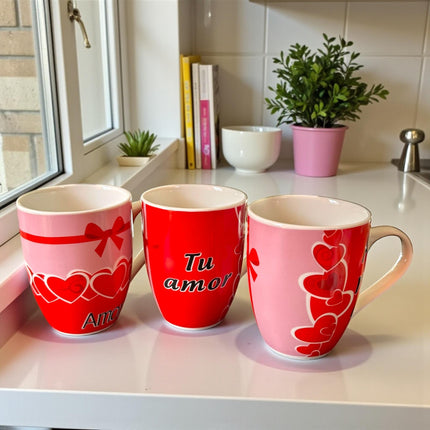 3 Taza Ceramica Amor $29 c/u