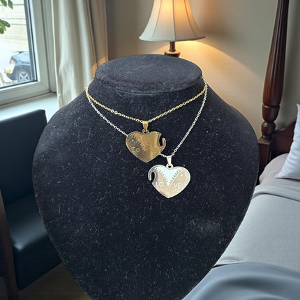 12 Duos de Collar Parejas Acero Inoxidable Dorado/Plateado $25.83 c/u