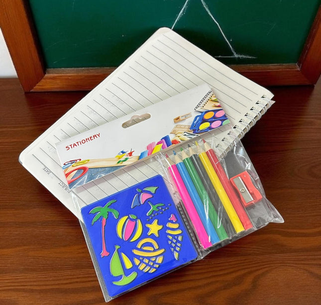 24 Sets de Dibujos Colores y sacapuntas $18.5 c/u