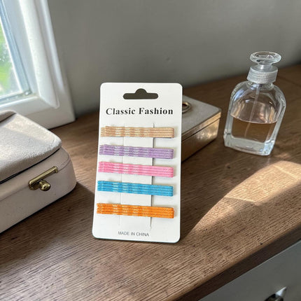 12 Sets de Pasadores Colores para Cabello $9 c/u