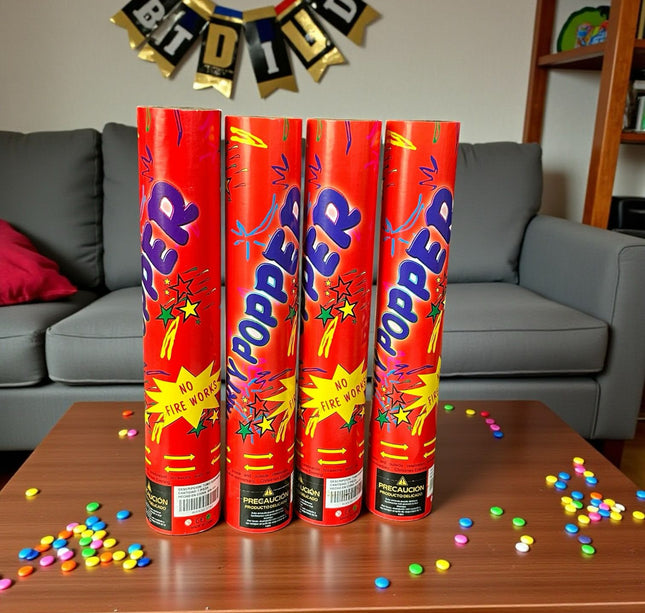 3 Cañon Reventador de Confetti para fiestas 30cm $20 c/u