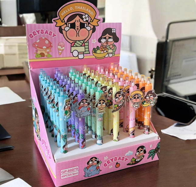 48 Lapiceros de Gel Muñequitas Lindas $4.9 c/u