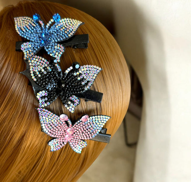 Set 12 Pasadores Mariposa Brillosa $6.58 c/u