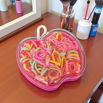 12 Estuches Manzanas con Ligas para Cabello de Colores $9.9 c/u