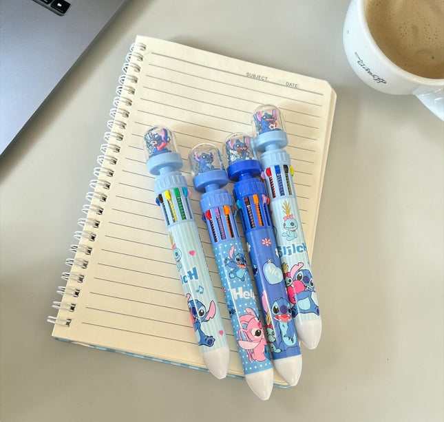 12 Lapiceros Sticht Multitintas Figura 3D Destellos $12.5 c/u