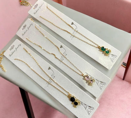 12 Collares de Ositos con Pedrería $9.2 c/u