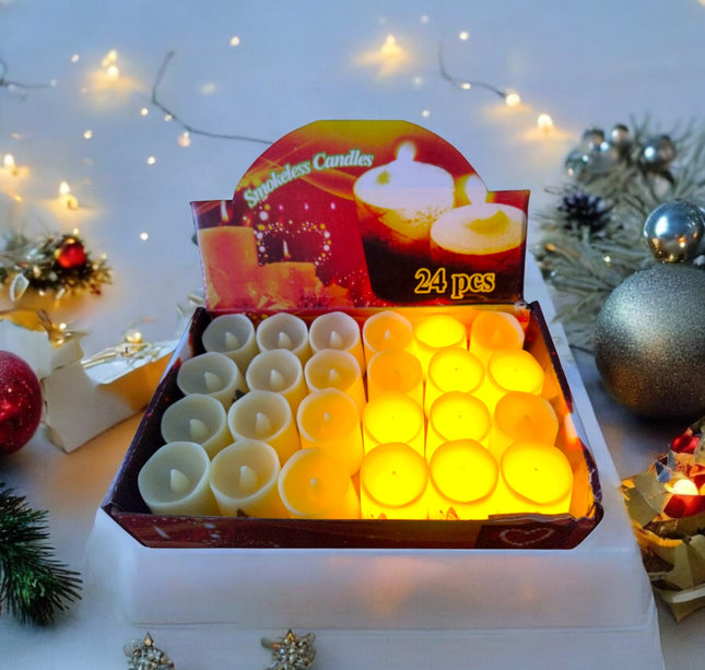 24 Velas de Luz Navideña $4.9 c/u