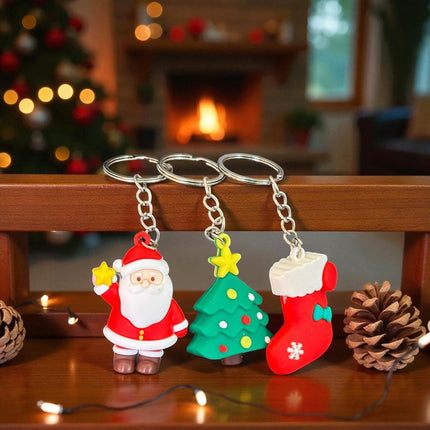 12 Llaveros Navideños Figuras 3D $4.9 c/u