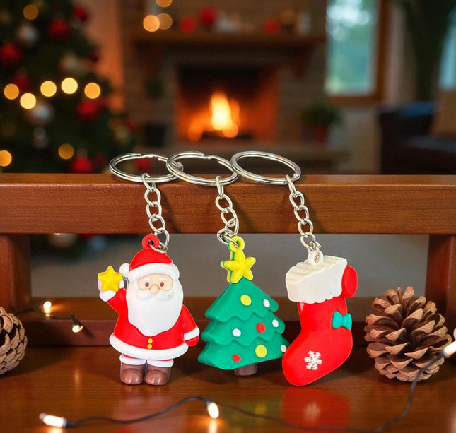 12 Llaveros Navideños Figuras 3D $4.9 c/u