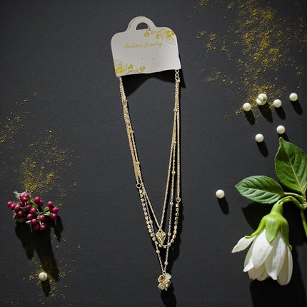 12 Collares Triples con Dijes Perlas/Pedreria $16 c/u