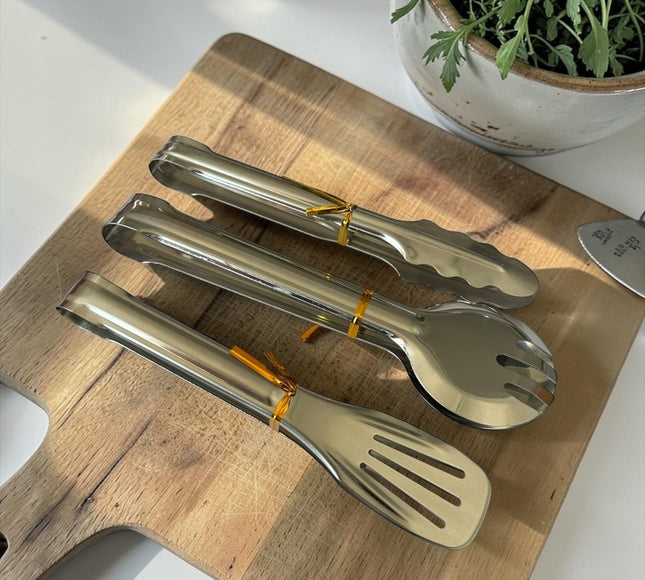 3 Set de 3 Utencilios de Cocina Metalicos $45 c/u