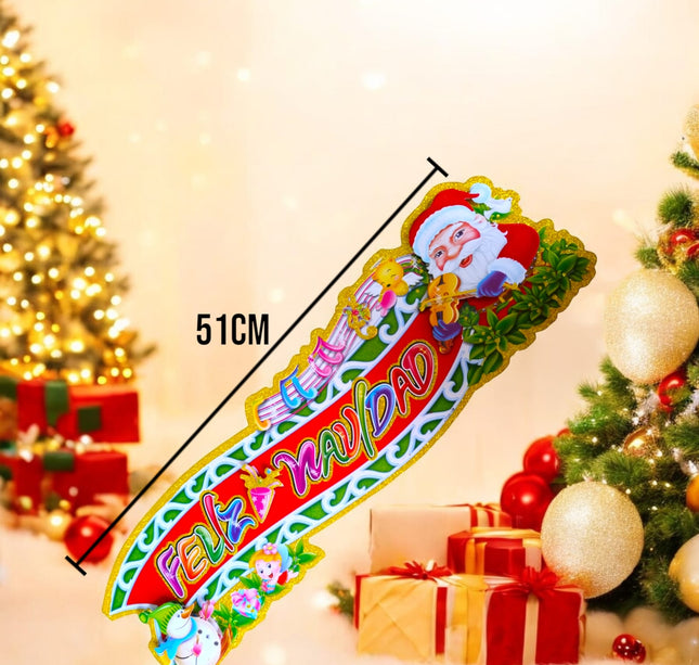 12 Letrero Feliz Navidad 50 centimetros $12.6 c/u