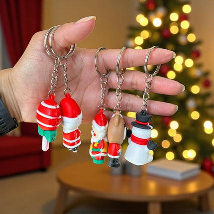 12 Llaveros Navideños Figuras 3D $4.9 c/u
