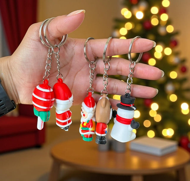 12 Llaveros Navideños Figuras 3D $4.9 c/u